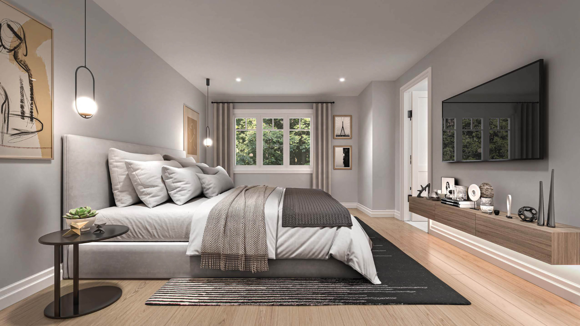 Trails of Whitevale primary bedroom rendering